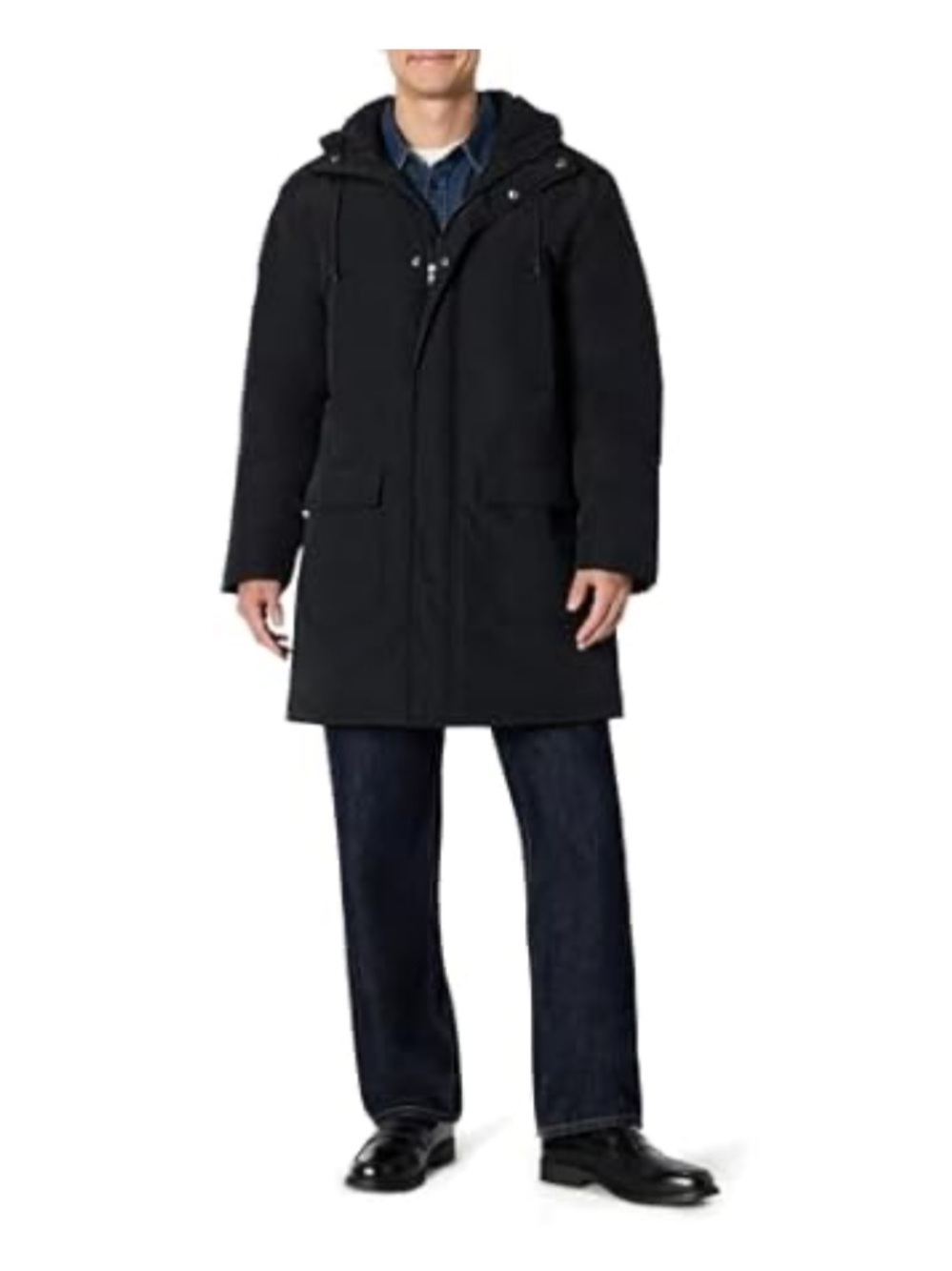 NWT Men's Black Hooded Parka Jacket Sz M Amazon Essentials